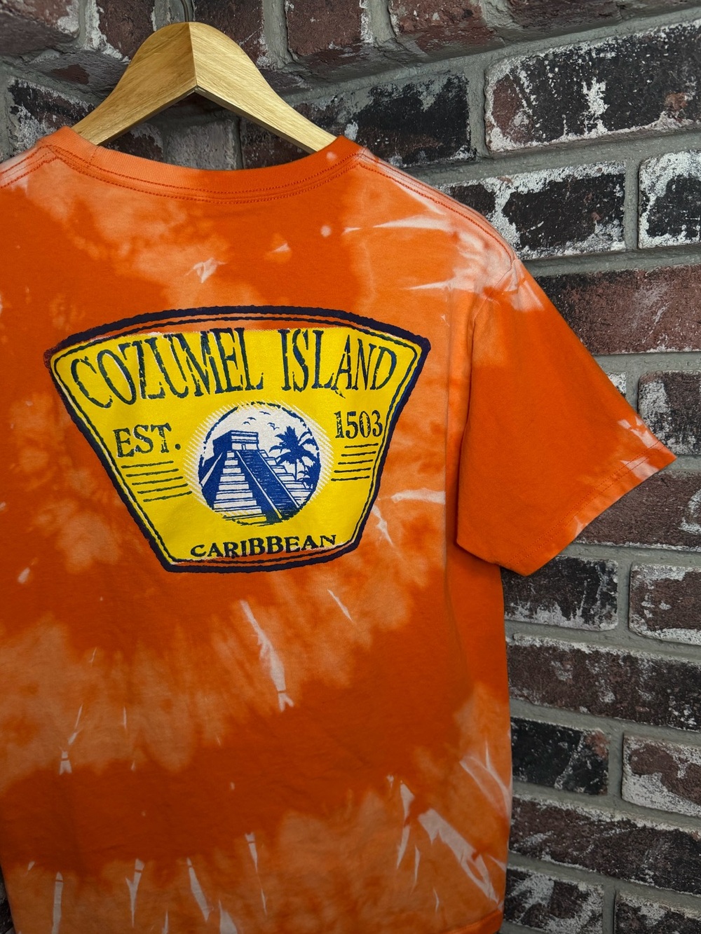 Cozumel Island Caribbean Custom Bleach Spiral Tie-Dye Tshirt
